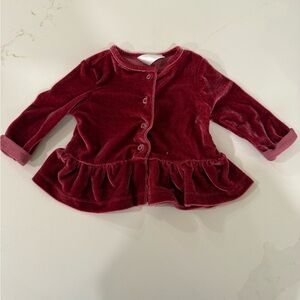 Red velour sweater